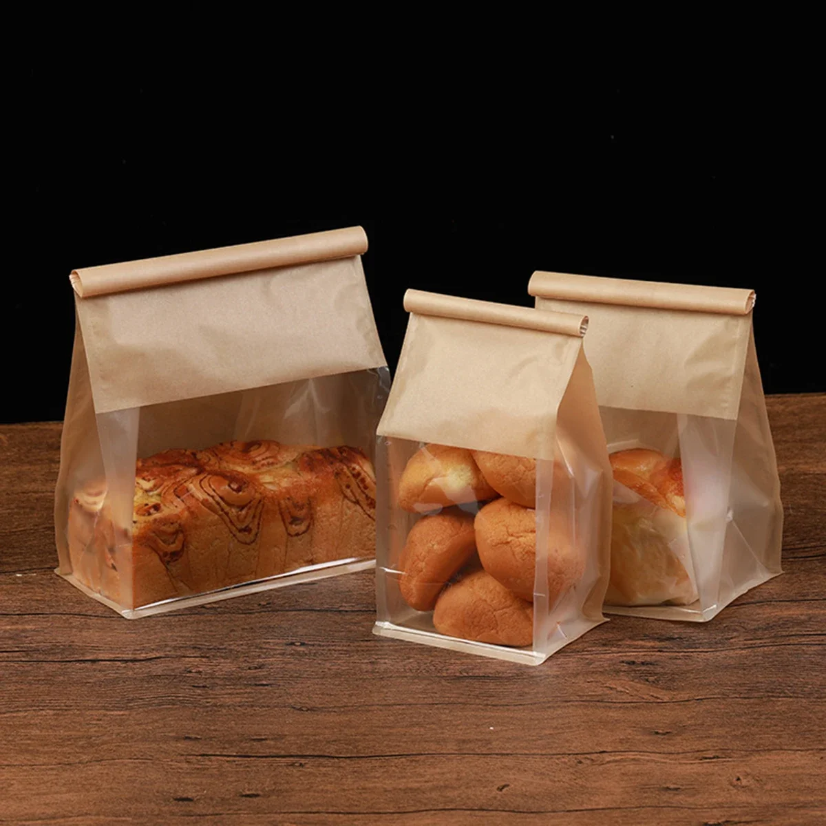 Cookies Pack - 10 pçs papel kraft com janela